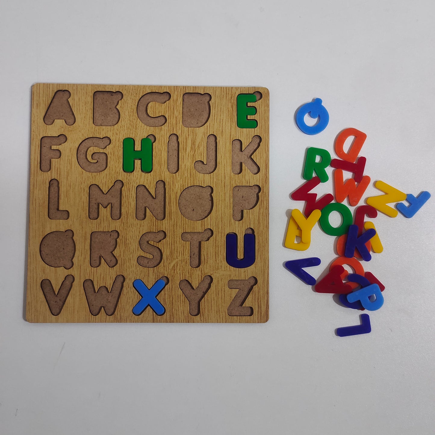 Learning toys For Kids' Wooden Alphabet | Puzzles & Numbers Count Board, Colorful ABC