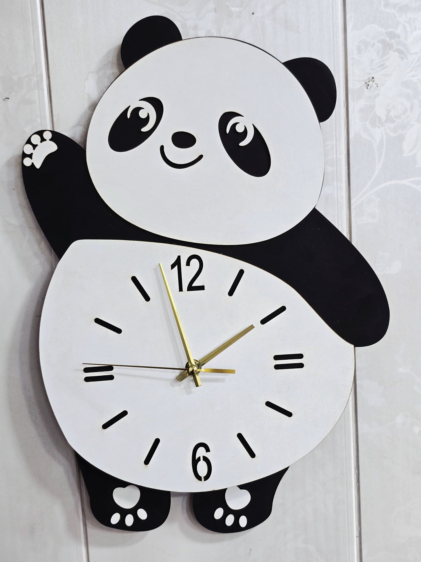 Panda Wall Clock, Living Room and Kids Room, Home Decoration Hanging Clock Kids Room Clock