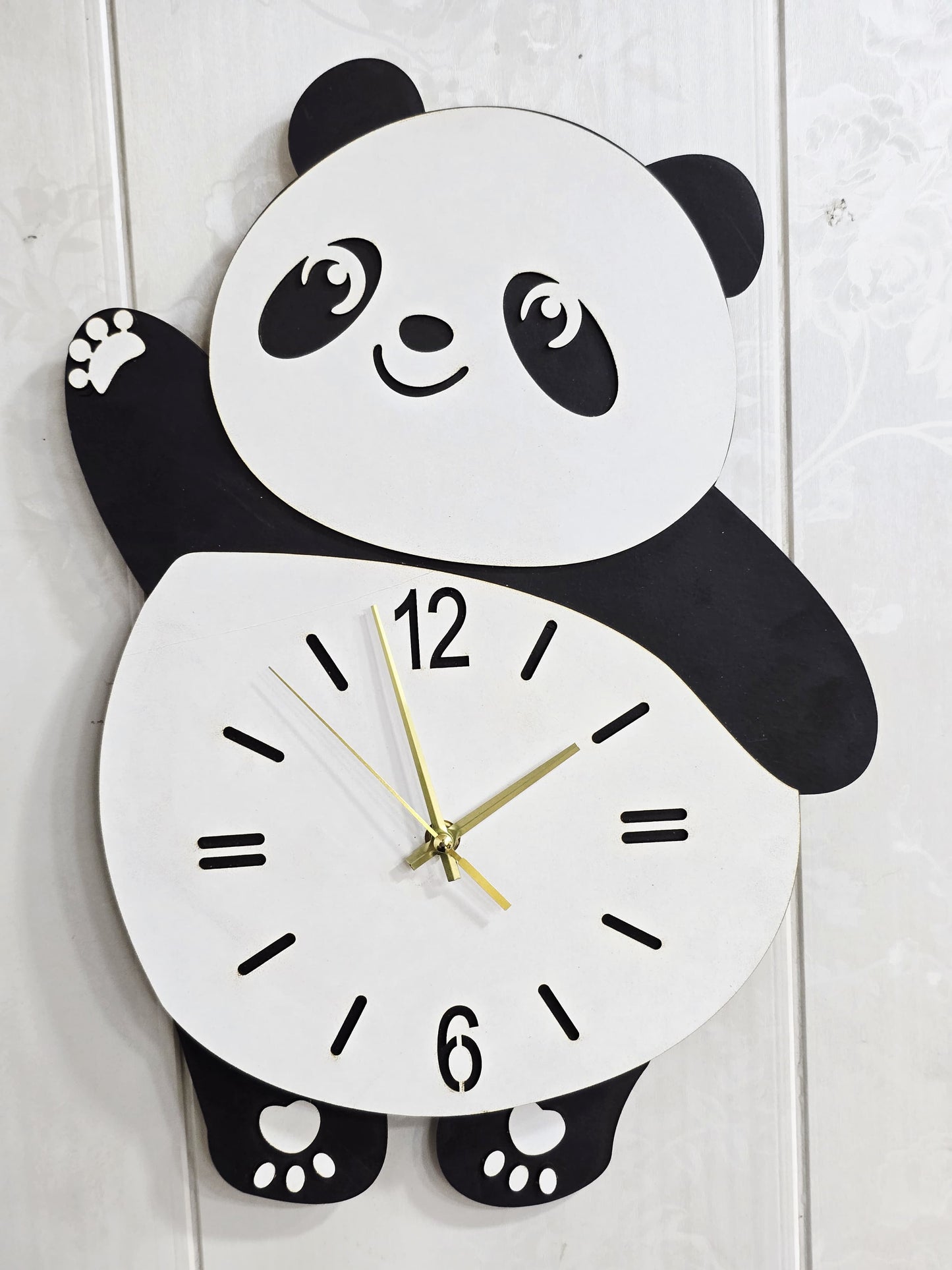 Panda Wall Clock, Living Room and Kids Room, Home Decoration Hanging Clock Kids Room Clock