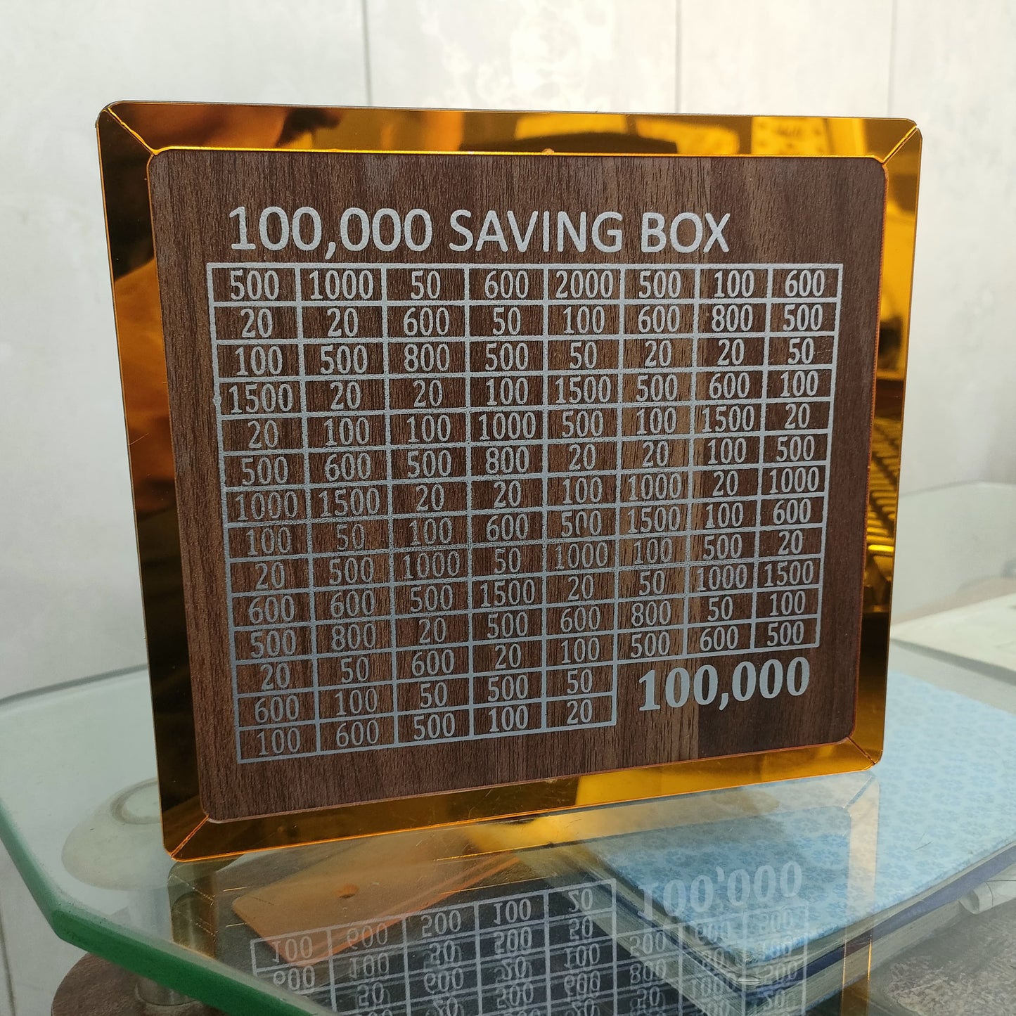 Wooden Money savings box (100000)