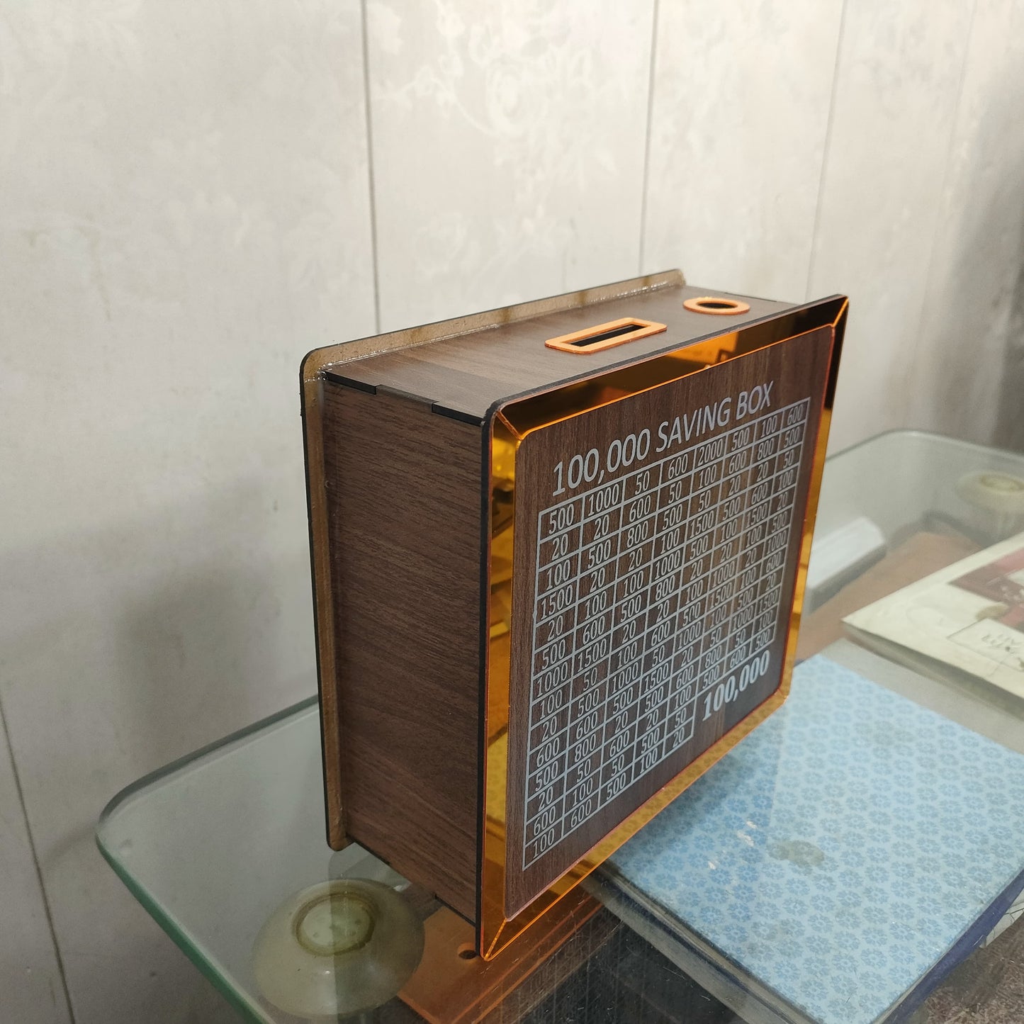 Wooden Money savings box (100000)