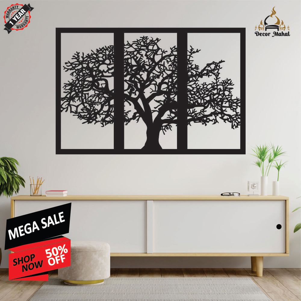 Wall Decor Tree in 3 panels 3 panel tree decor, Engraved Wall Art