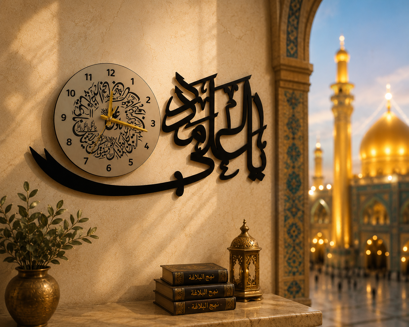 Naad-e-Ali Calligraphy Wall Clock