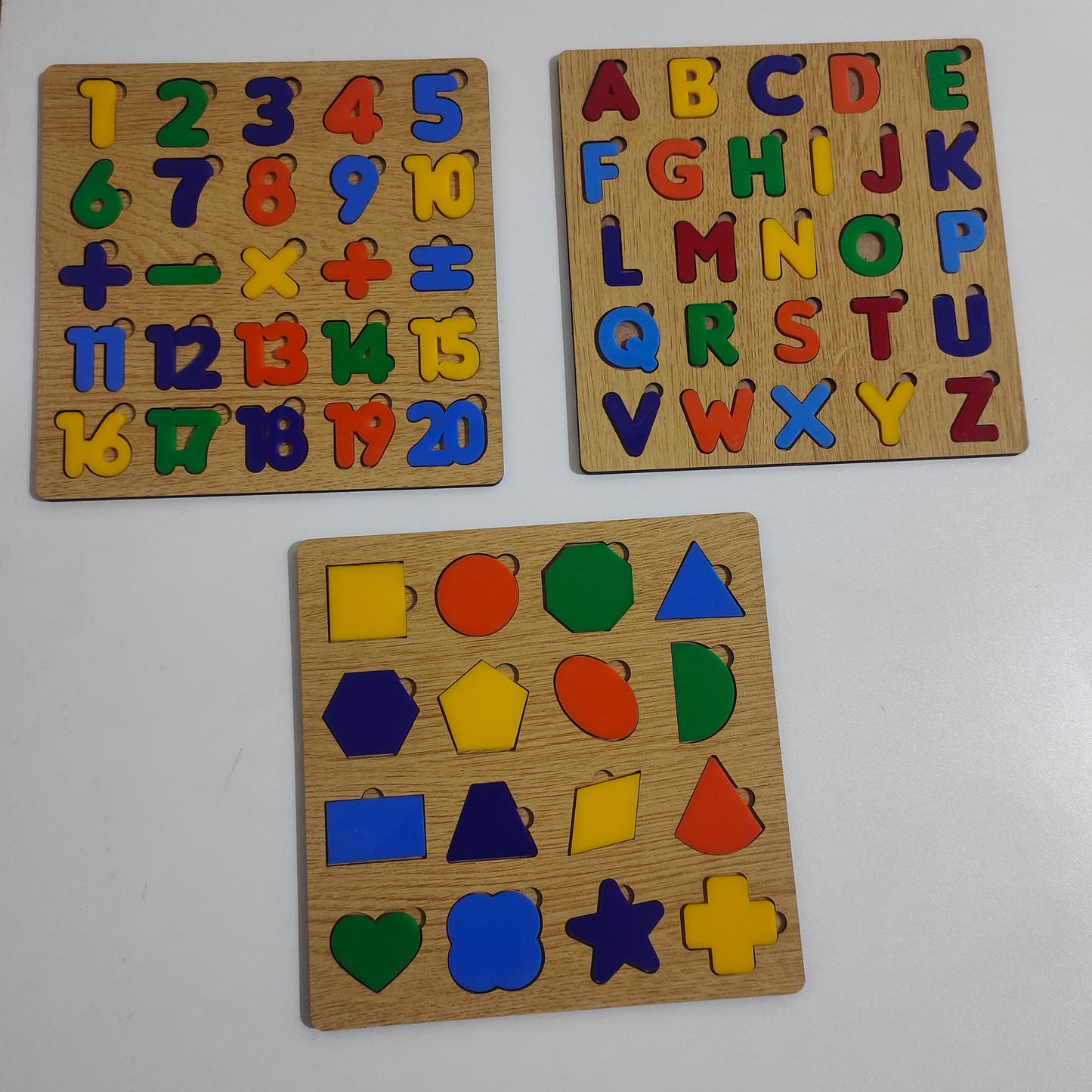 Learning toys For Kids' Wooden Alphabet | Puzzles & Numbers Count Board, Colorful ABC