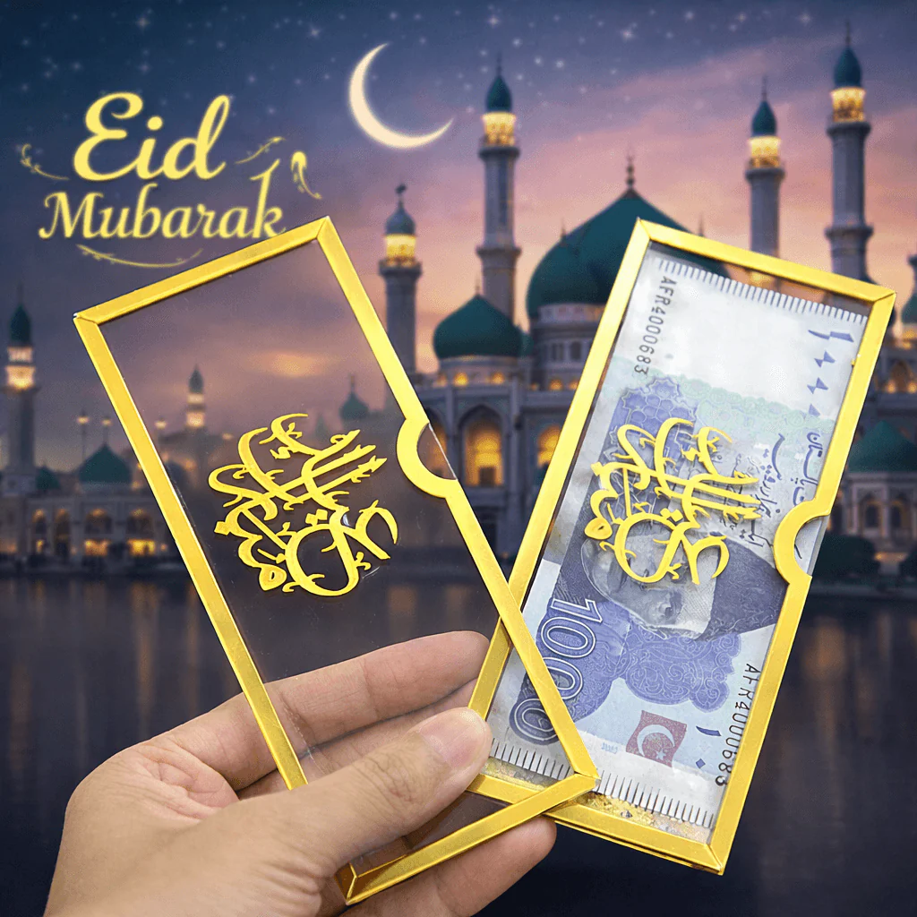 Acrylic Eidi Envelopes 🌙✨ – Eid Mubarak Gift Envelopes for Kids & Adults 🎁