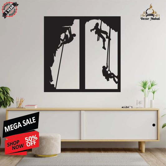 Set of 2 Frame Hang Man Mountain Hanging Couple