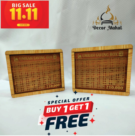 Set of 2 Umrah Saving Boxes – Buy 1 Get 1 Free Offer