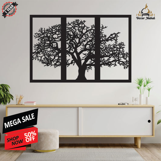 Wall Decor Tree in 3 panels 3 panel tree decor, Engraved Wall Art